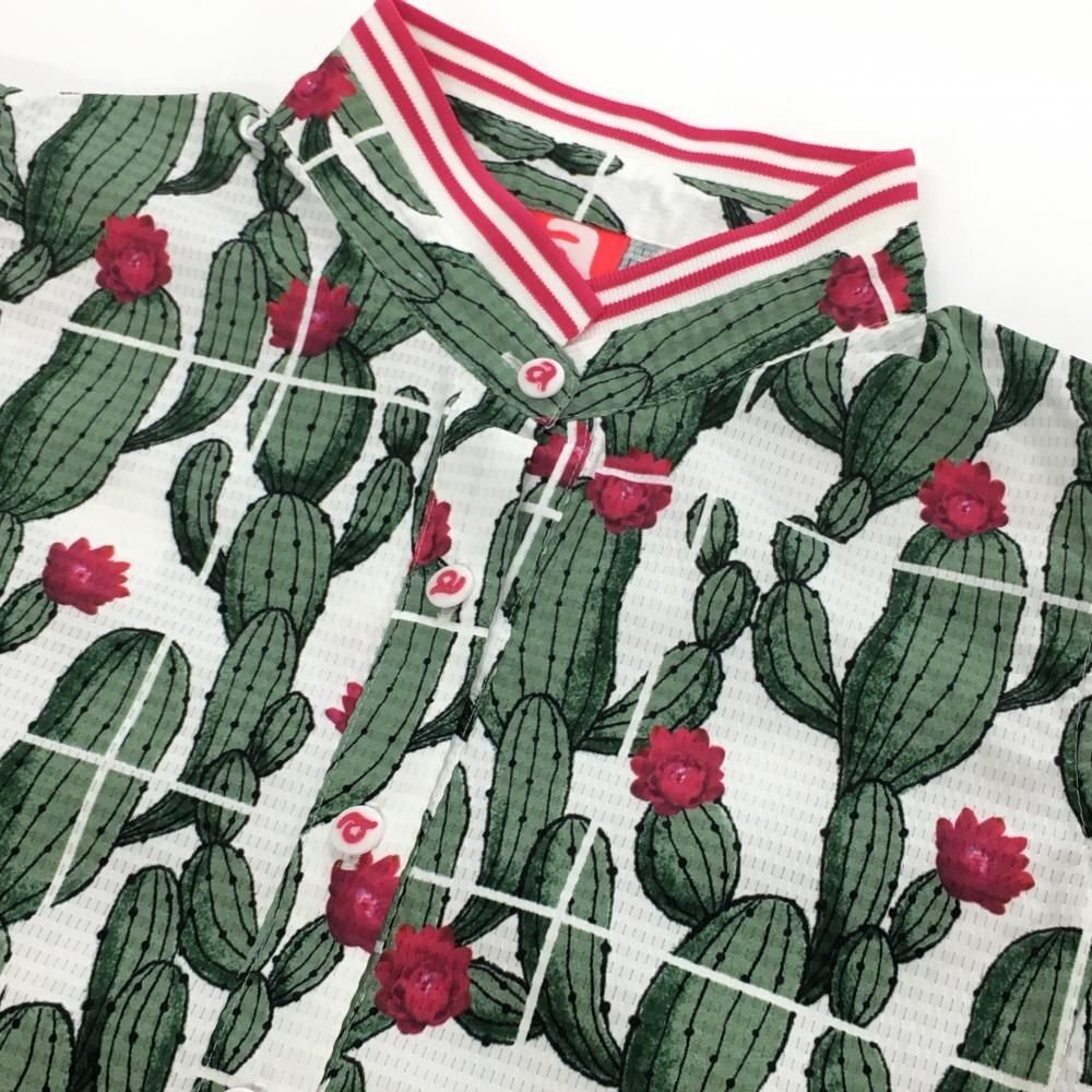 超美品】アルチビオ ノースリーブポロシャツ 白×グリーン
