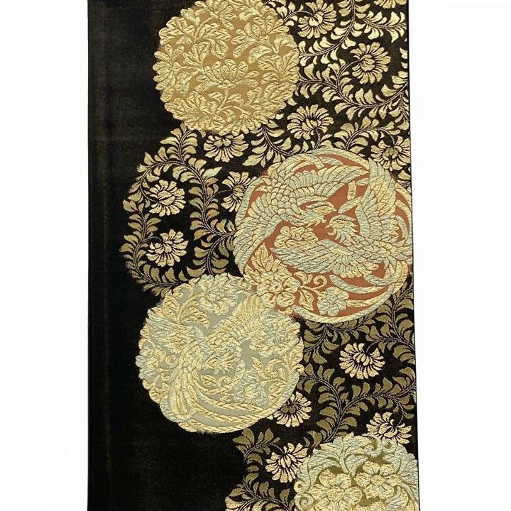 新品 未仕立て品 袋帯 西陣 鳳凰唐草文 六通 正絹 日本製 廣部商事謹製 