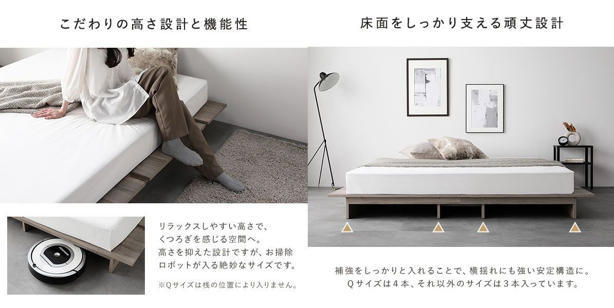 送料無料 ダブルベッド フレーム 保証・コンセント付き