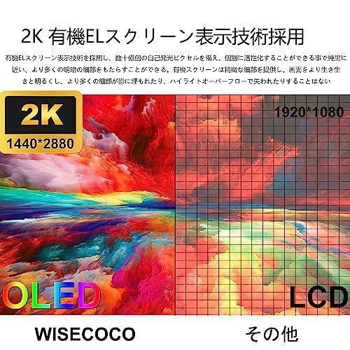 wisecoco 6インチ 2K OLED ディスプレイ フレキシブルモニター 有機EL