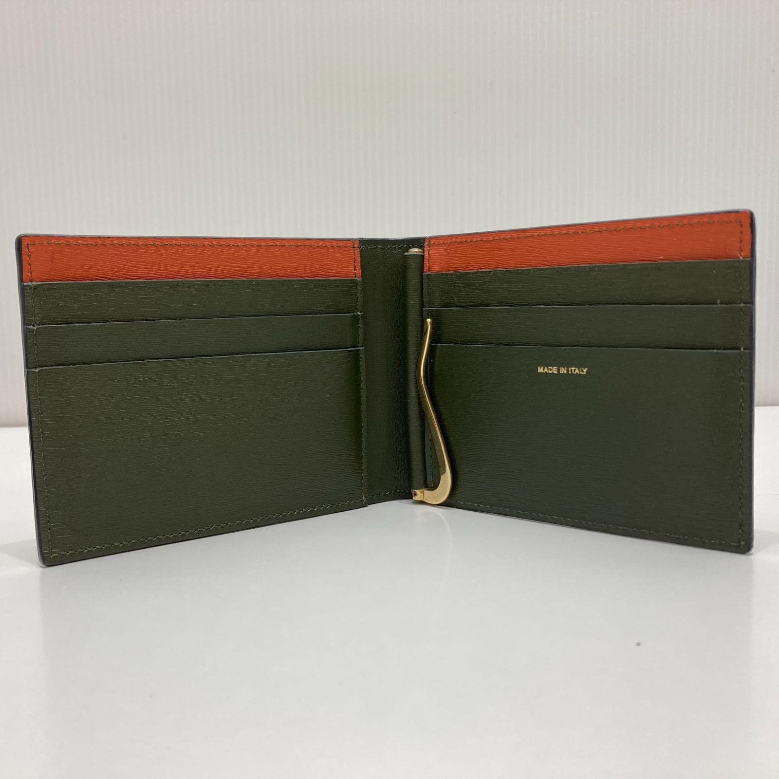 Paul Smith ポール・スミス マネークリップ 財布 M1A-5476-ASTRGS ネイビー/グリーン 6ポケット 牛革