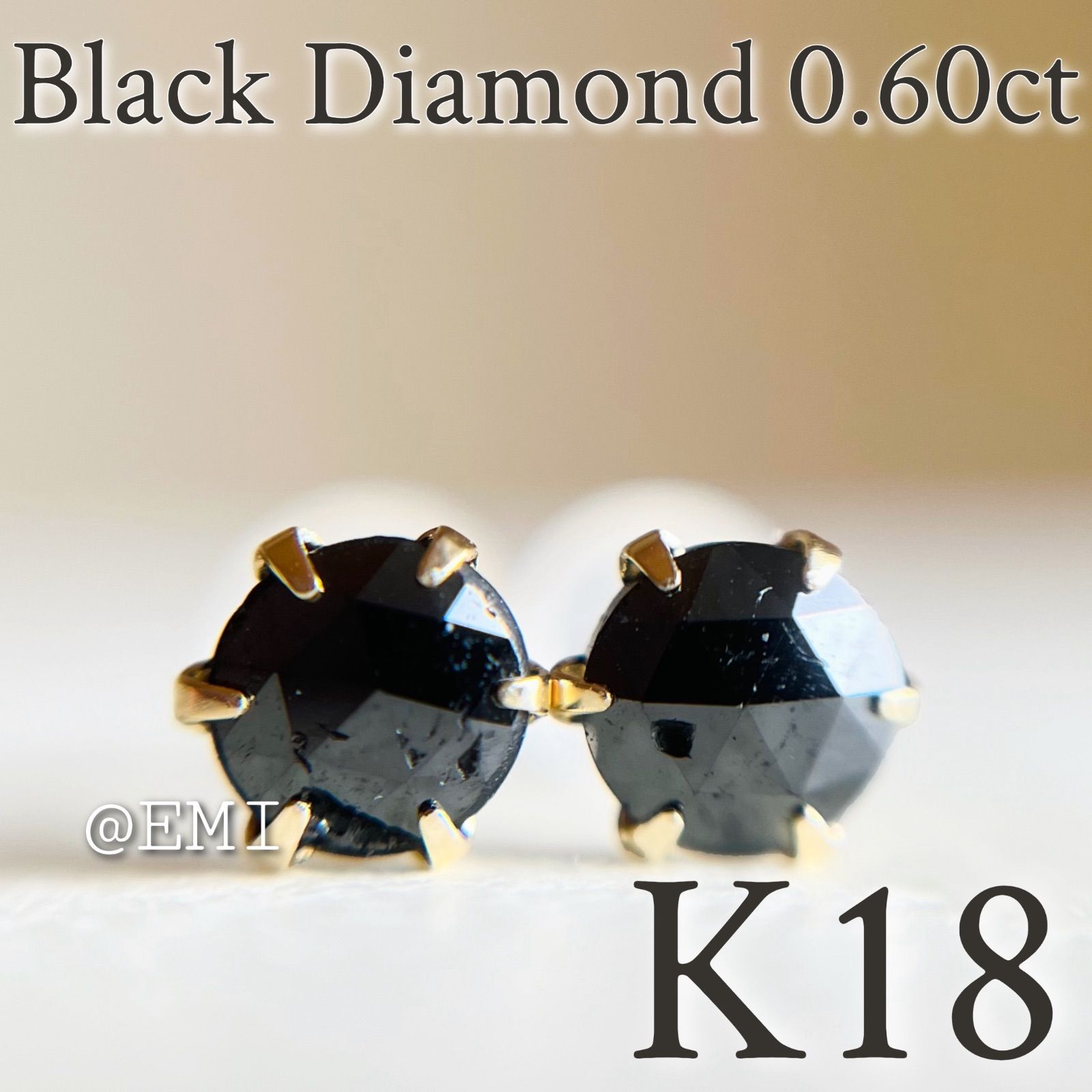 【スペシャルセール 】 K18 天然ブラックダイヤモンド 0.60ct ピアスblack DIAMOND 5