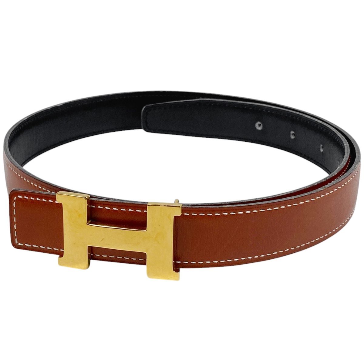 エルメス HERMES コンスタンス リバーシブル Hベルト □B刻印 ベルト レザー ブラウン ブラック レディース