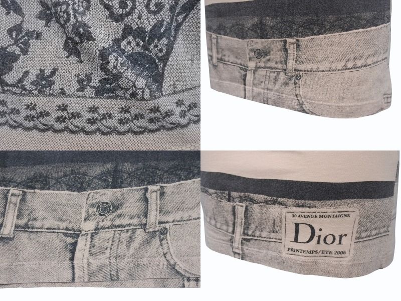 Christian Dior - Christian Dior クリスチャンディオール タンクトップ 6E16155001 サイズ6 ガリアーノ期 プリント ピンクベージュ 中古 4b004064 Christian Dior クリスチャンディオール タンクトップ 6E16155001