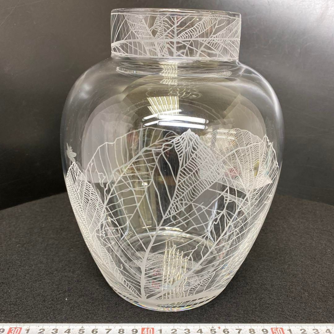 バカラ トンボ文 花瓶 高さ23.5㎝ 直径9.5㎝ 東な6-1001 1F