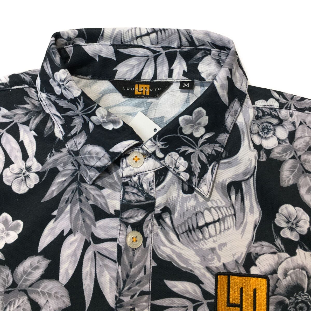 Loudmouth - coco 中古 ラウドマウス LOUDMOUTH メンズ 半袖ポロシャツ M 黒系 ブラック 花柄 スカル Bibian 比比昂 - coco 中古 ラウドマウス LOUDMOUTH メンズ 半袖