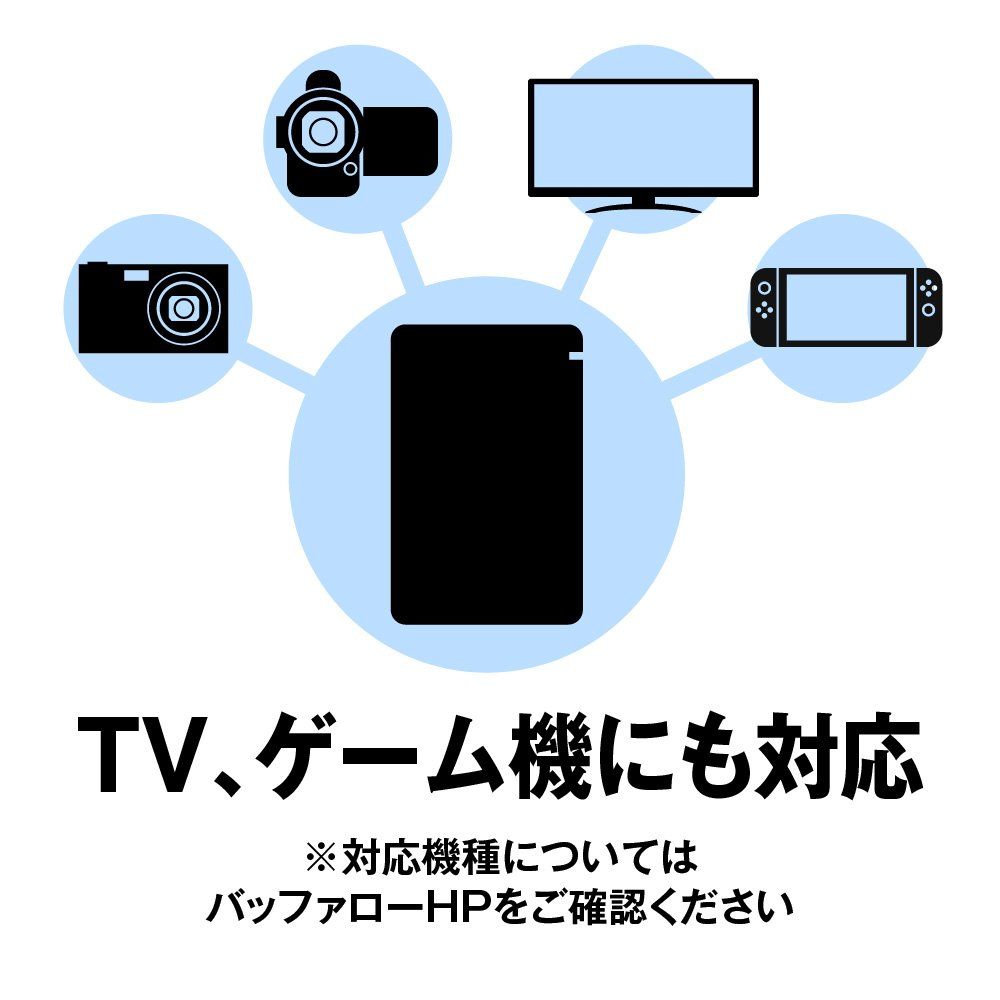 BUFFALO MiniStation 2.0TB 外付けHDD【新品未使用】 バッファローHD-PCF2.0U3-GBC2TBミニステーションポータブルHDD