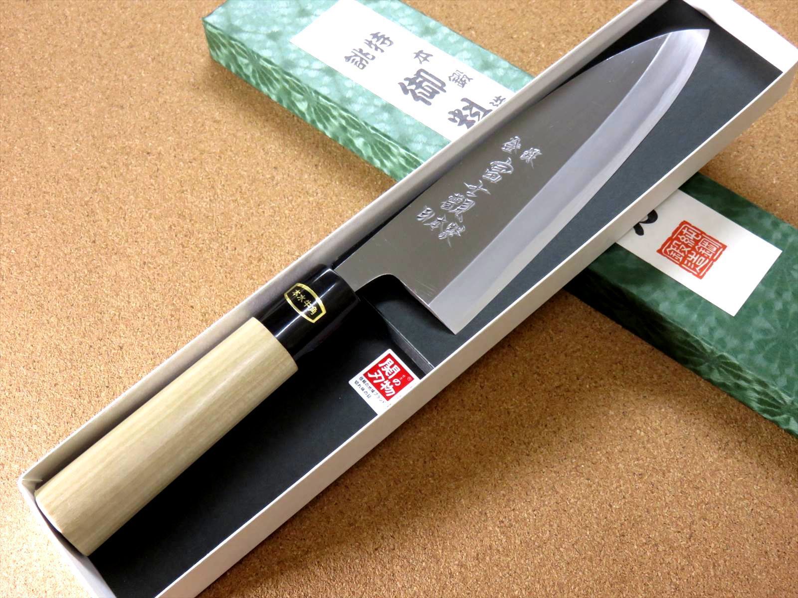 関の刃物 出刃包丁 180mm 白紙3号 片刃 右利き 水牛角口金付 魚 肉解体