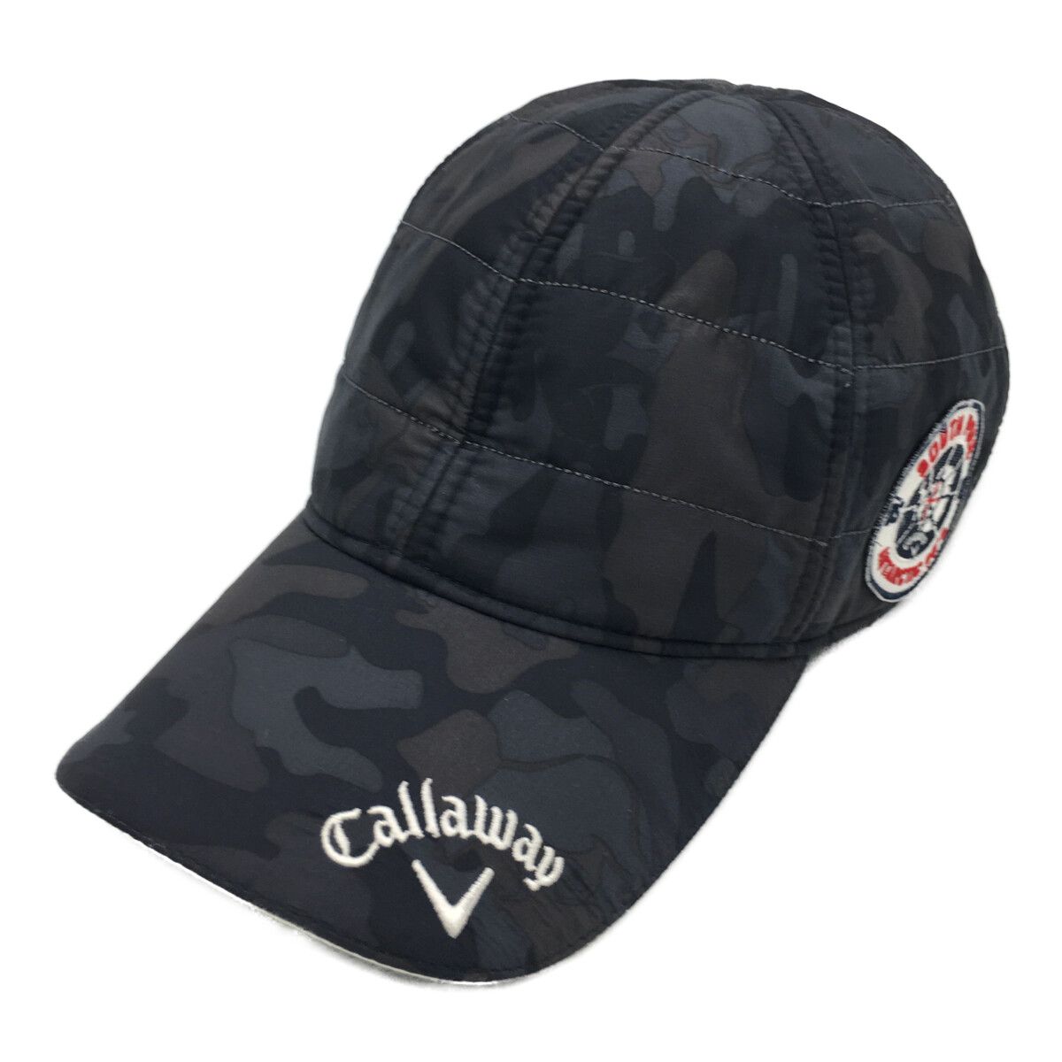 中古 キャロウェイ Callaway キャップ フリー ネイビー系 カモフラ 迷彩 キルト加工 ワッペン