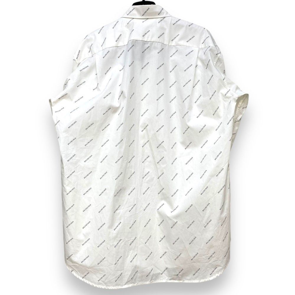 BALENCIAGA ALL OVER LOGO 総ロゴシャツ サイズ37 ホワイト