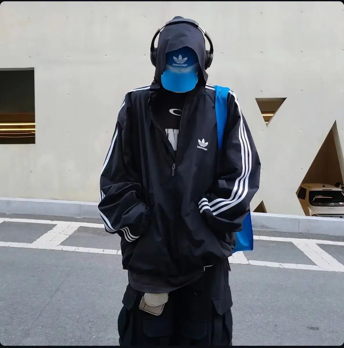 balenciaga adidas ジップフーディー BALENCIAGA(バレンシアガ) adidas(アディダス) ポプリン フード