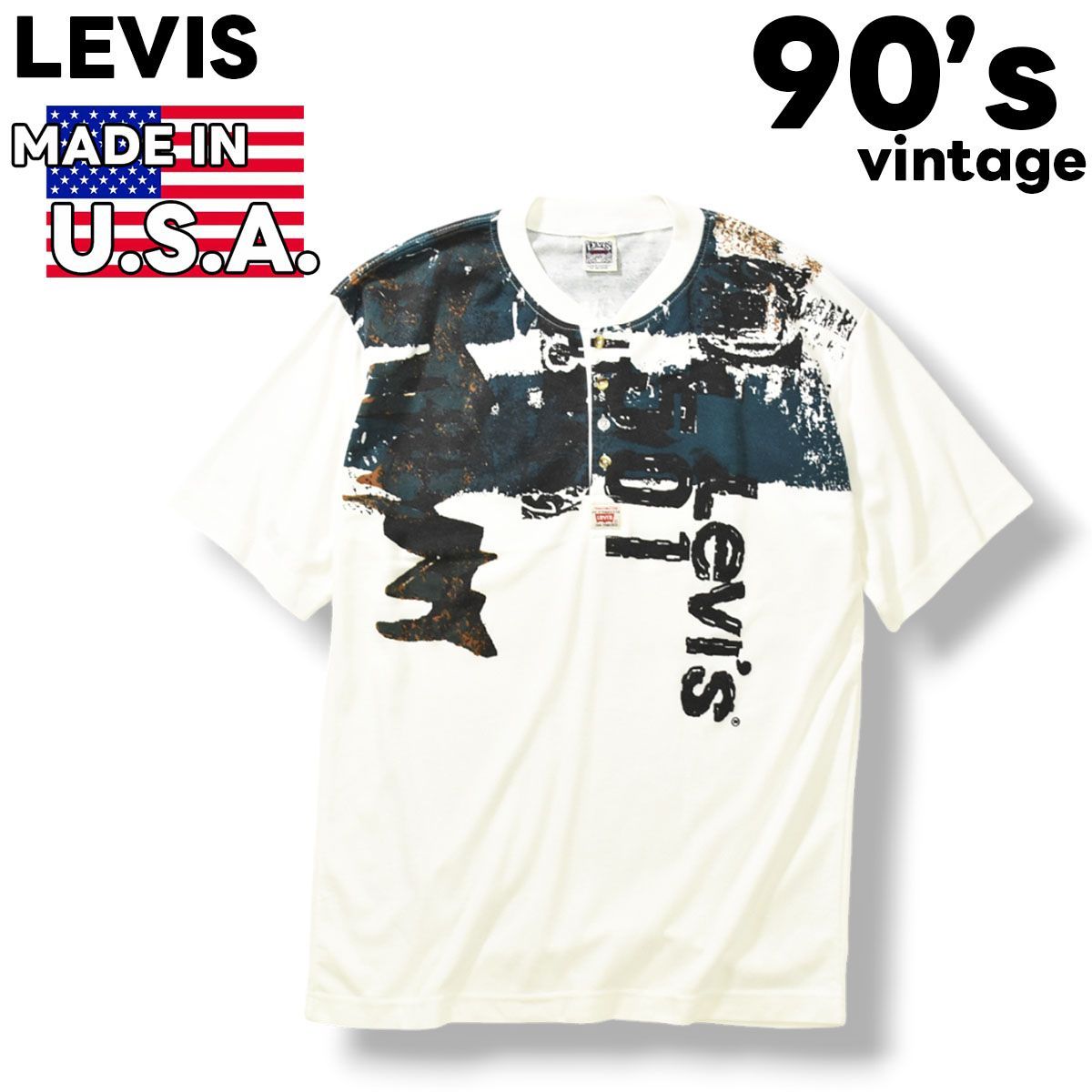 ロゴデザイン】 90s ヴィンテージ USA製 リーバイス LEVIS 501 SHIRTS 