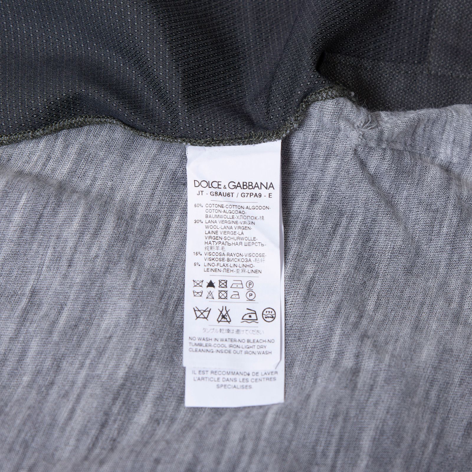 ドルチェ＆ガッバーナ DOLCE-GABBANA ヘンリーネック 長袖カットソー 切替デザイン カーキ×グレー 再構築 ドッキング ポケットTシャツ 56 メンズ イタリア製 トップス ロンT グランパシャツ スモックシャツ CAMPINGPARCCENTRAL_COM