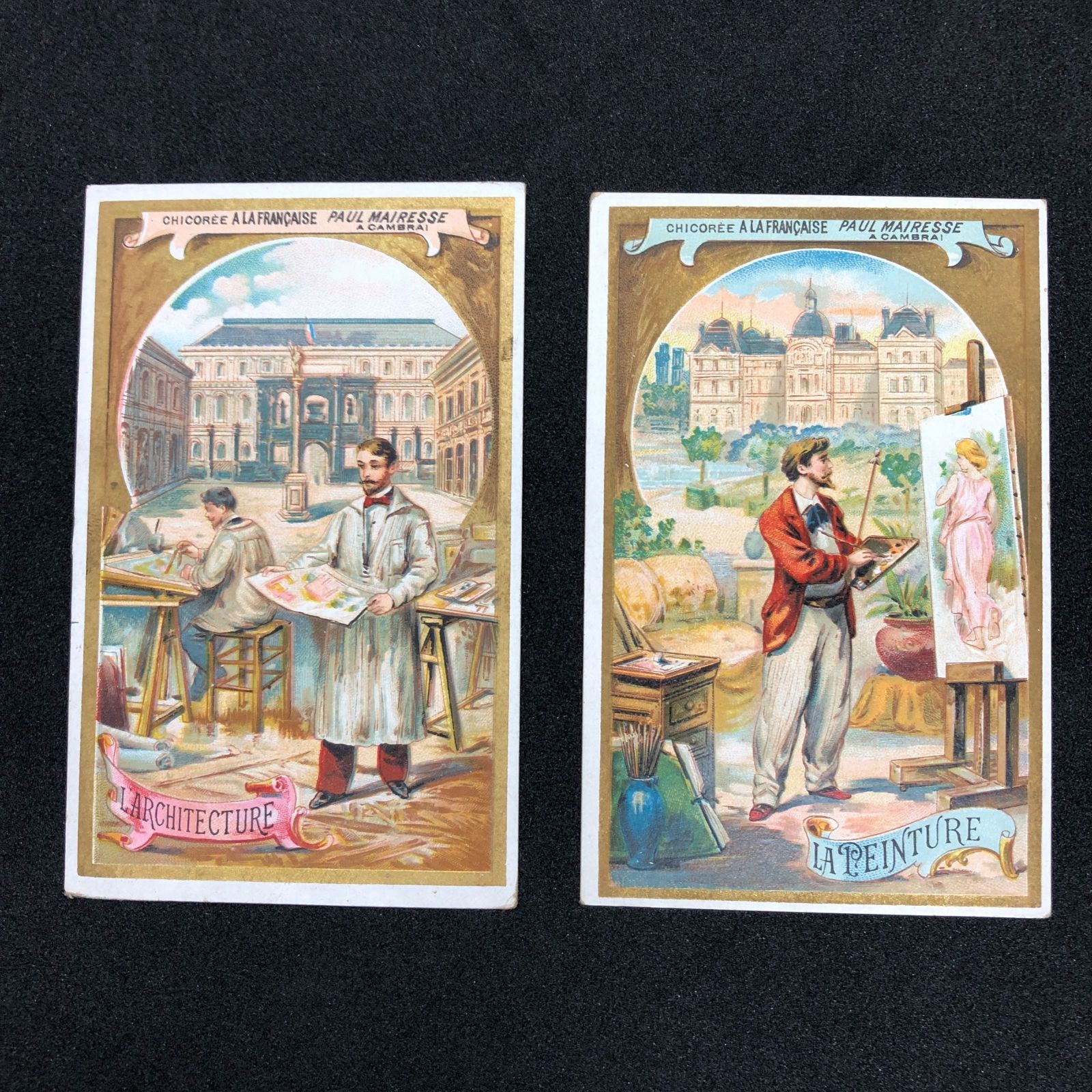 2枚 セット! クロモカード フランス アンティーク ※シャンク