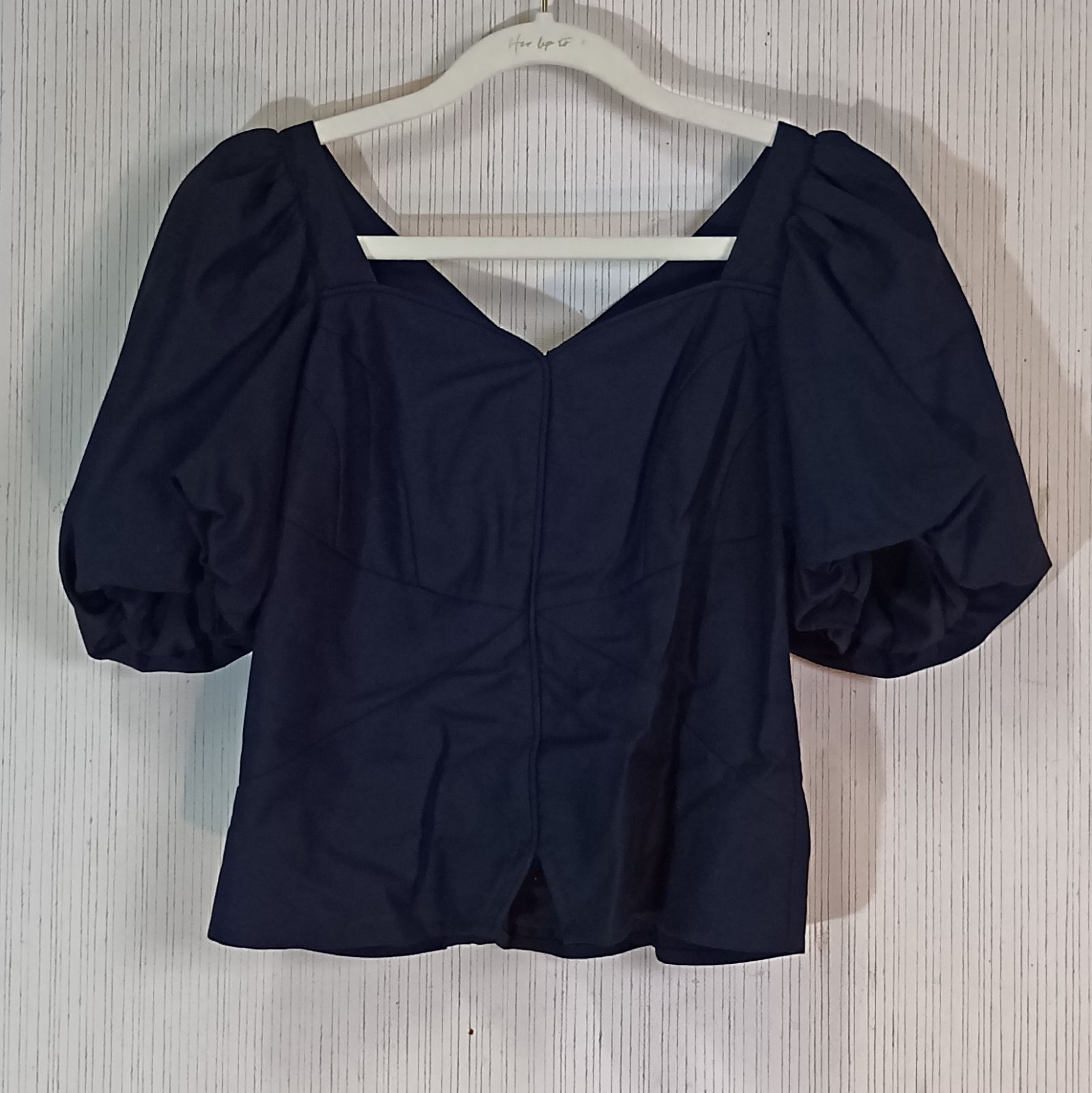 タグ付き】Bloom Panel Top ブラウス 半袖 black Her lip to Sサイズ 