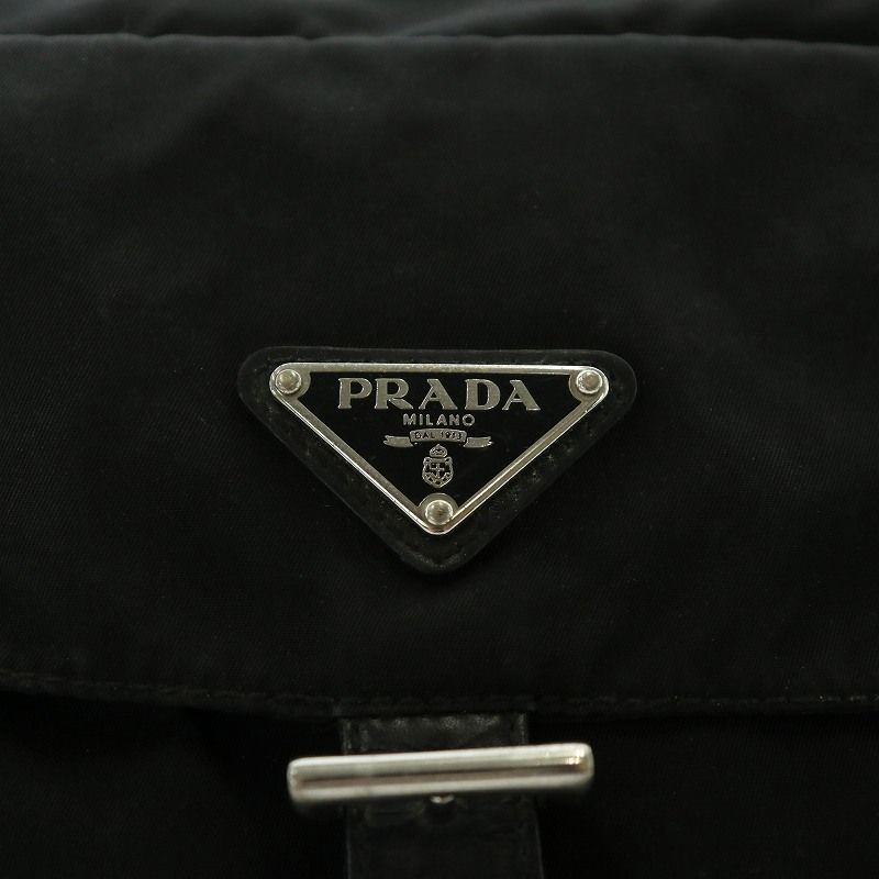プラダ PRADA ショルダーバッグ ナイロン 三角ロゴプレート 黒