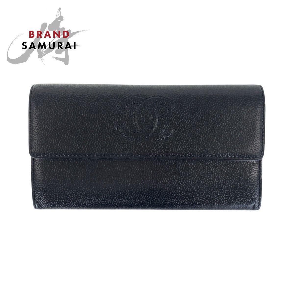 美品 CHANEL シャネル ココマーク ブラック 黒 シルバー金具 キャビア 