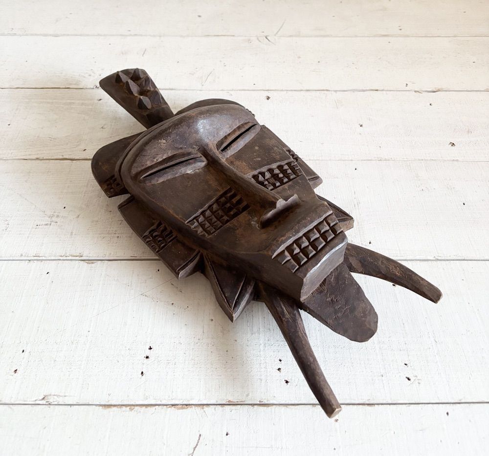 アフリカンマスク木製面 17|アトリエアパレルカフェインテリアショップコーディネート店舗什器室内装空間デザインプリミティヴアート古道具オブジェ壁面装飾