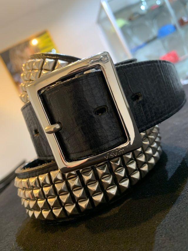 VISVIM/ビズビム スタッズ付きレザー ベルト 34