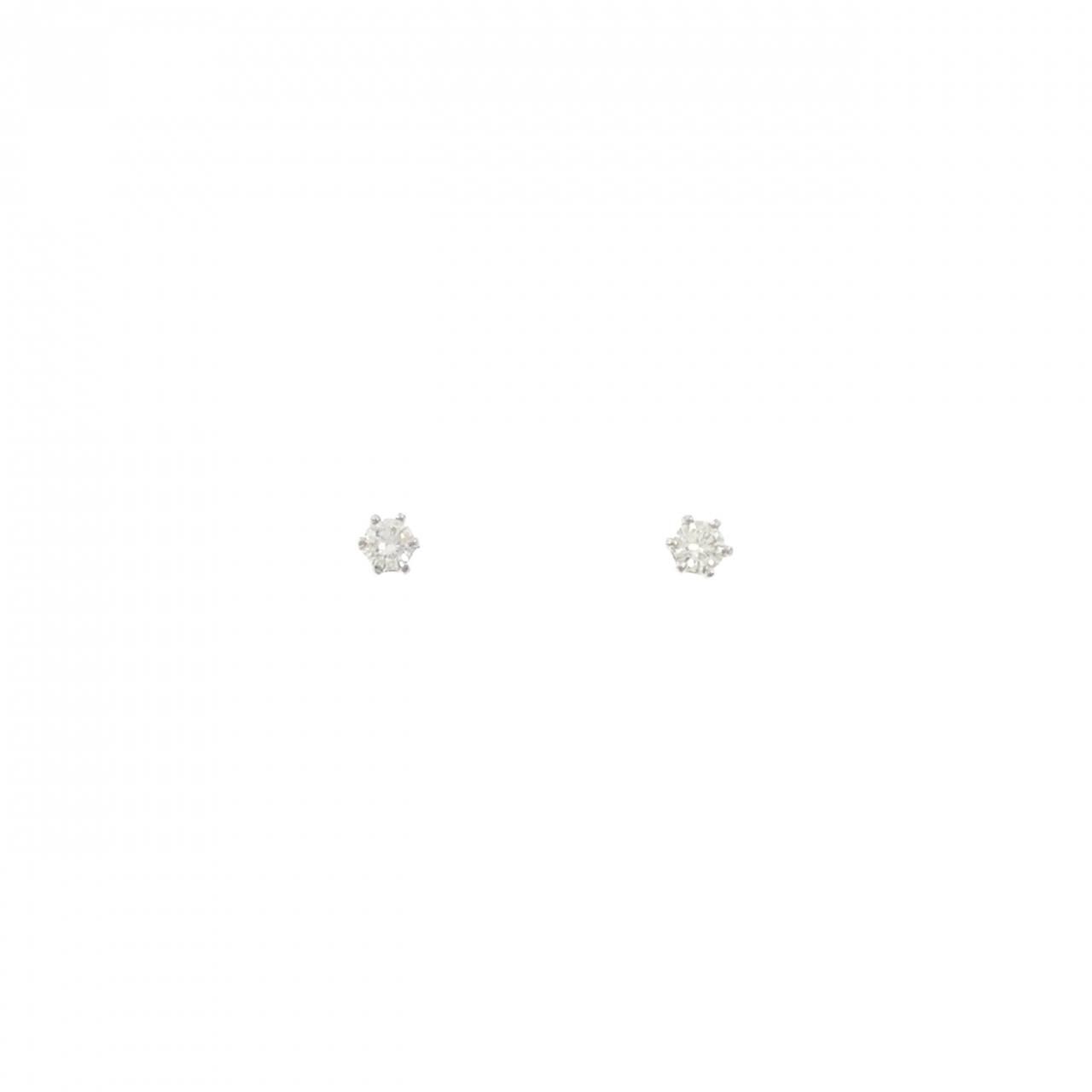 PT900 ソリティア ダイヤモンド ピアス 0.06CT