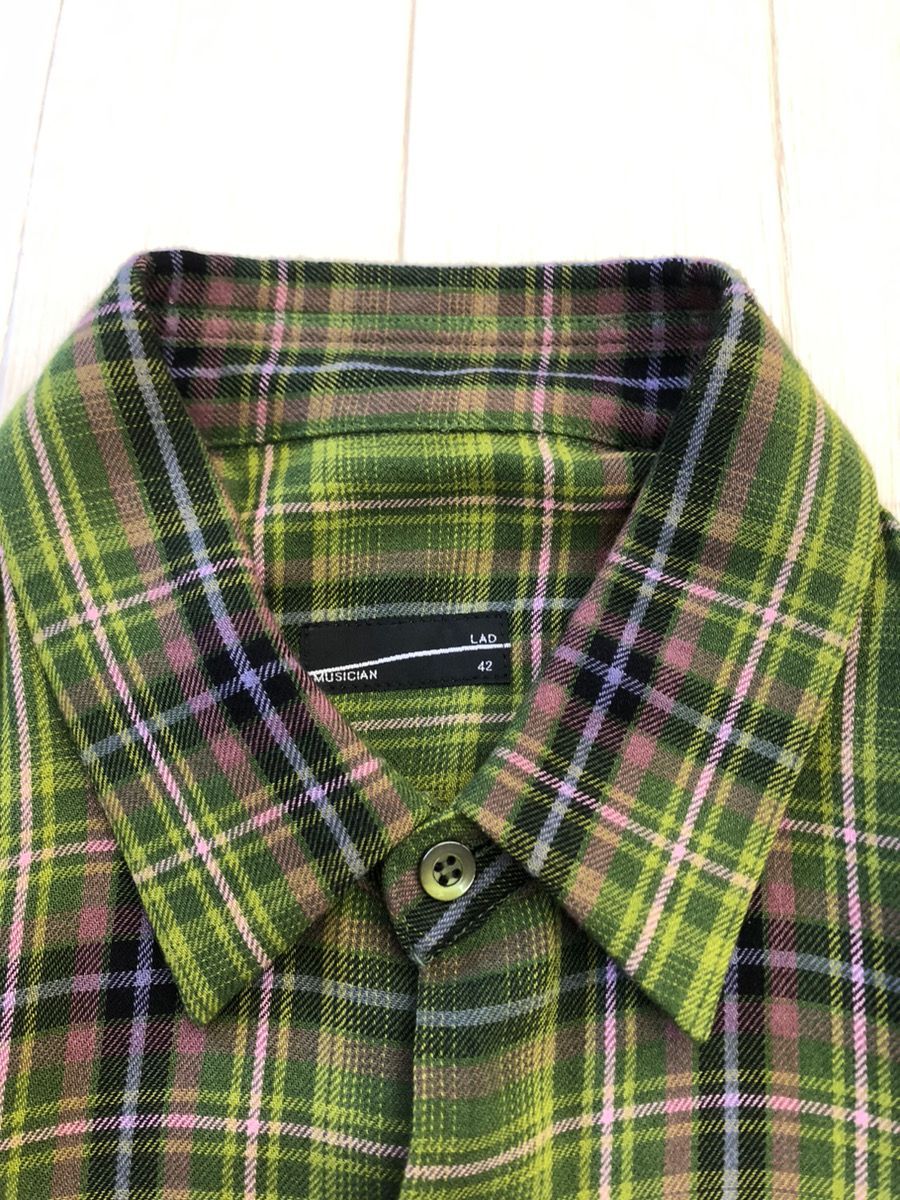 LAD MUSICIAN OMBRE CHECK MODAL BIG SHIRT ラッドミュージシャン 