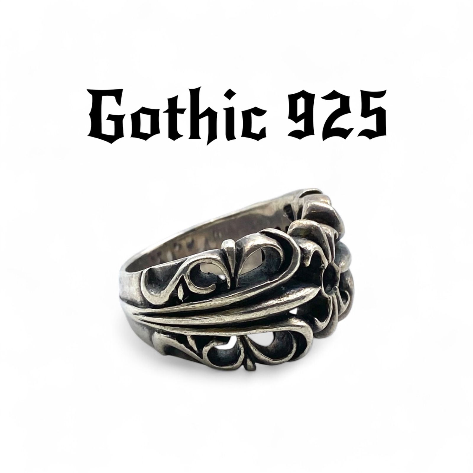 ゴシッククロス 十字架 Silver 925 刻印 90s Vintage Design Ring シルバー ヴィンテージ デザイン リング 22号 大ぶり