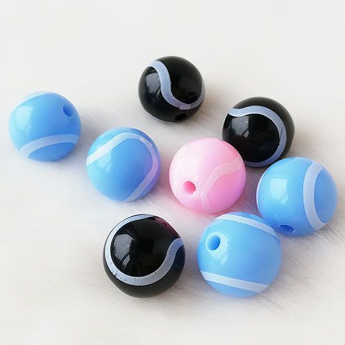 【一点限定】アクリルビーズ テニスボール 16mm ミックス 8個 beads1234
