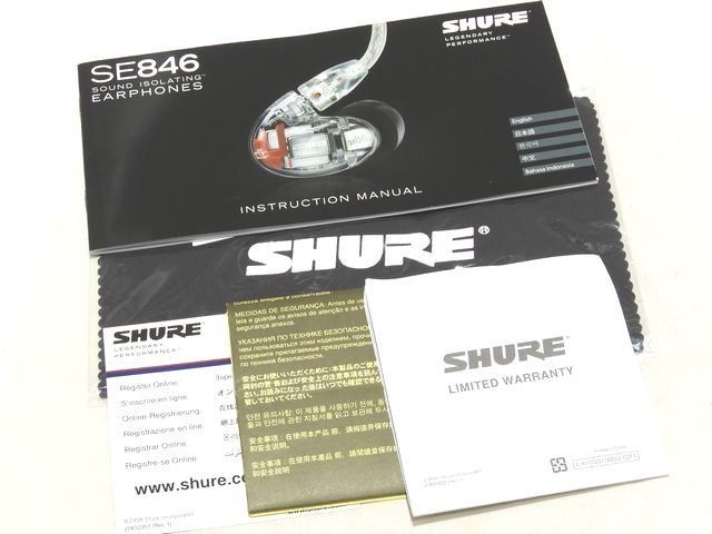 まだ美品 SHURE SE846-CL-A 高遮音性イヤホン ☆ クリア シュア 有線