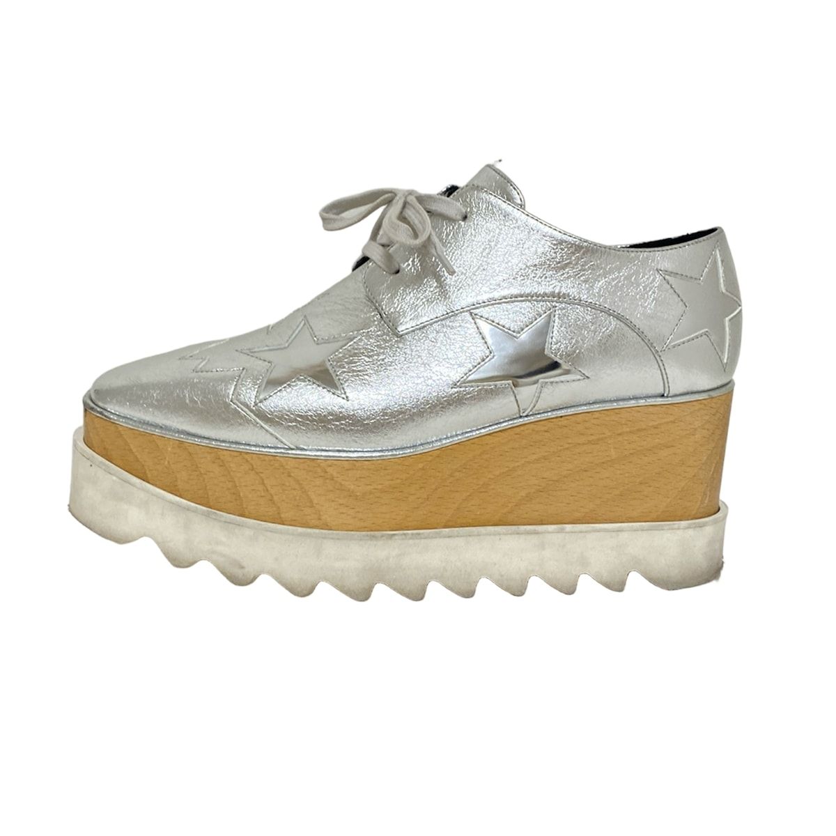 stellamccartney ステラマッカートニー シューズ 37 レディース - シルバー スター 星 |ウェッジソール