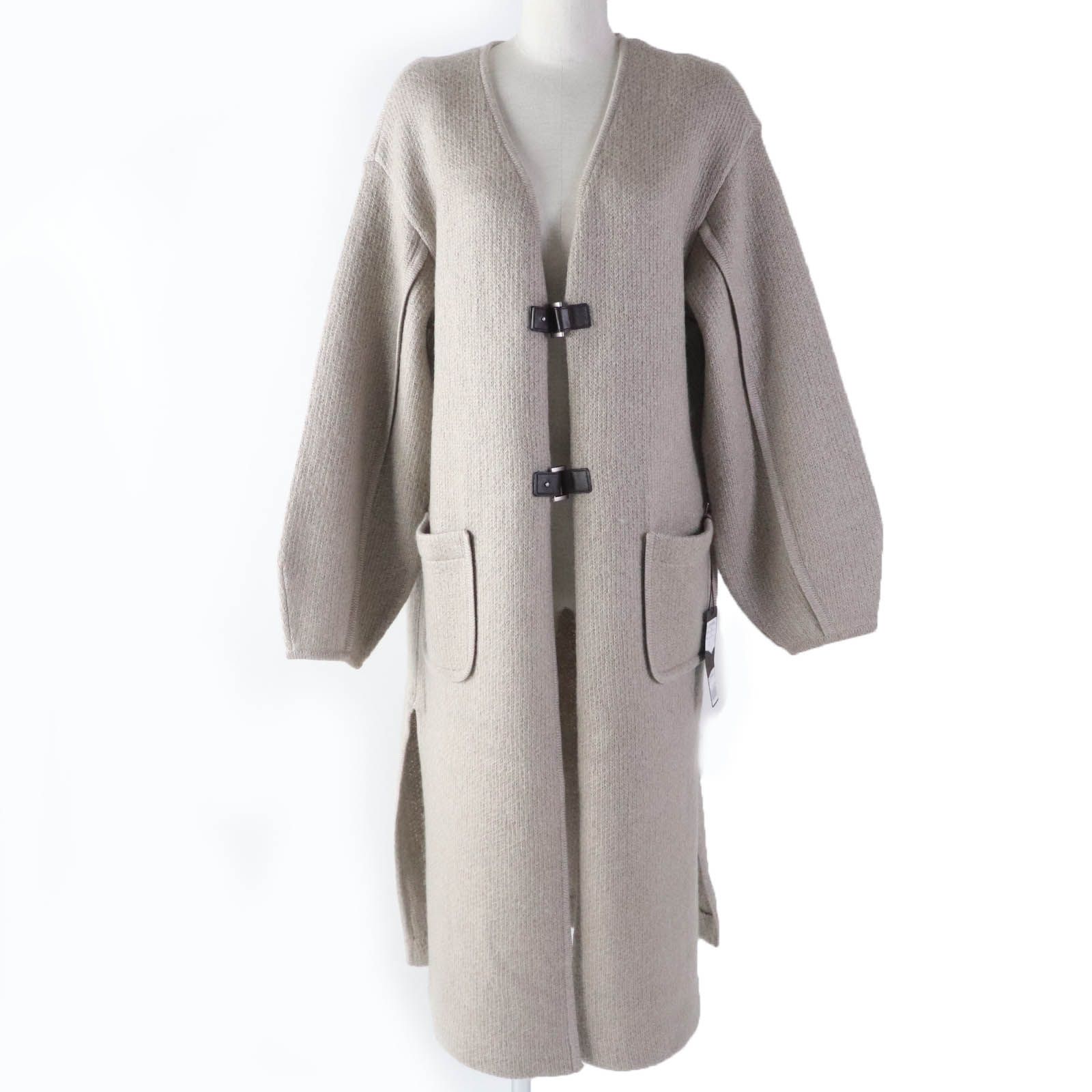 未使用品☆FOXEY フォクシー 39196 モヘア シルク混 レザー使い 長袖  