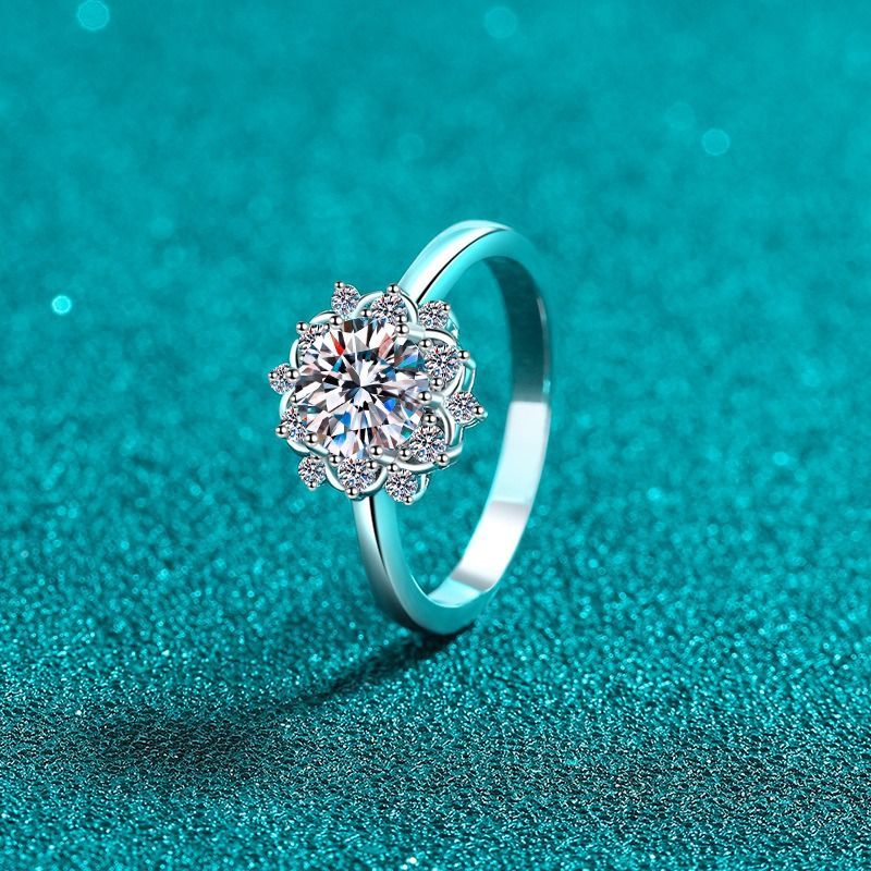 最高級モアサナイト　モアッサナイト　リング モアッサナイト 0.5ct/1ct/2ct キラキラ ラウンド ゴージャス