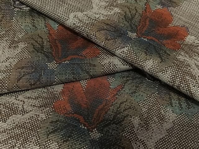 平和屋着物●本場大島紬　カタス9マルキ　枝花文　正絹　逸品　未使用　AAAY6606zg 平和屋着物○本場大島紬 カタス9マルキ 枝花文 正絹 逸品 未使用