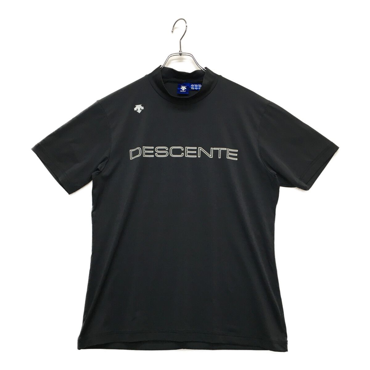 ●中古品● DESCENTE ゴルフシャツ ブラック　サイズL 中古 メンズ デサントゴルフ DESCENTE GOLF 半袖シャツ L 黒