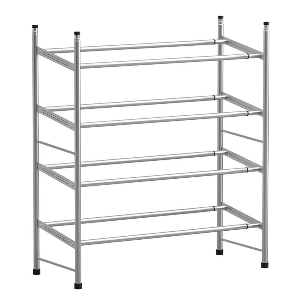 【迅速発送】Nomioce 伸縮式シューズラック 靴棚 下駄箱 靴ラック 玄関収納 組み立て簡単 スリム 省スペース 大容量 靴収納 靴入れ シューズボックス 伸縮シューズラック 4段 グレー