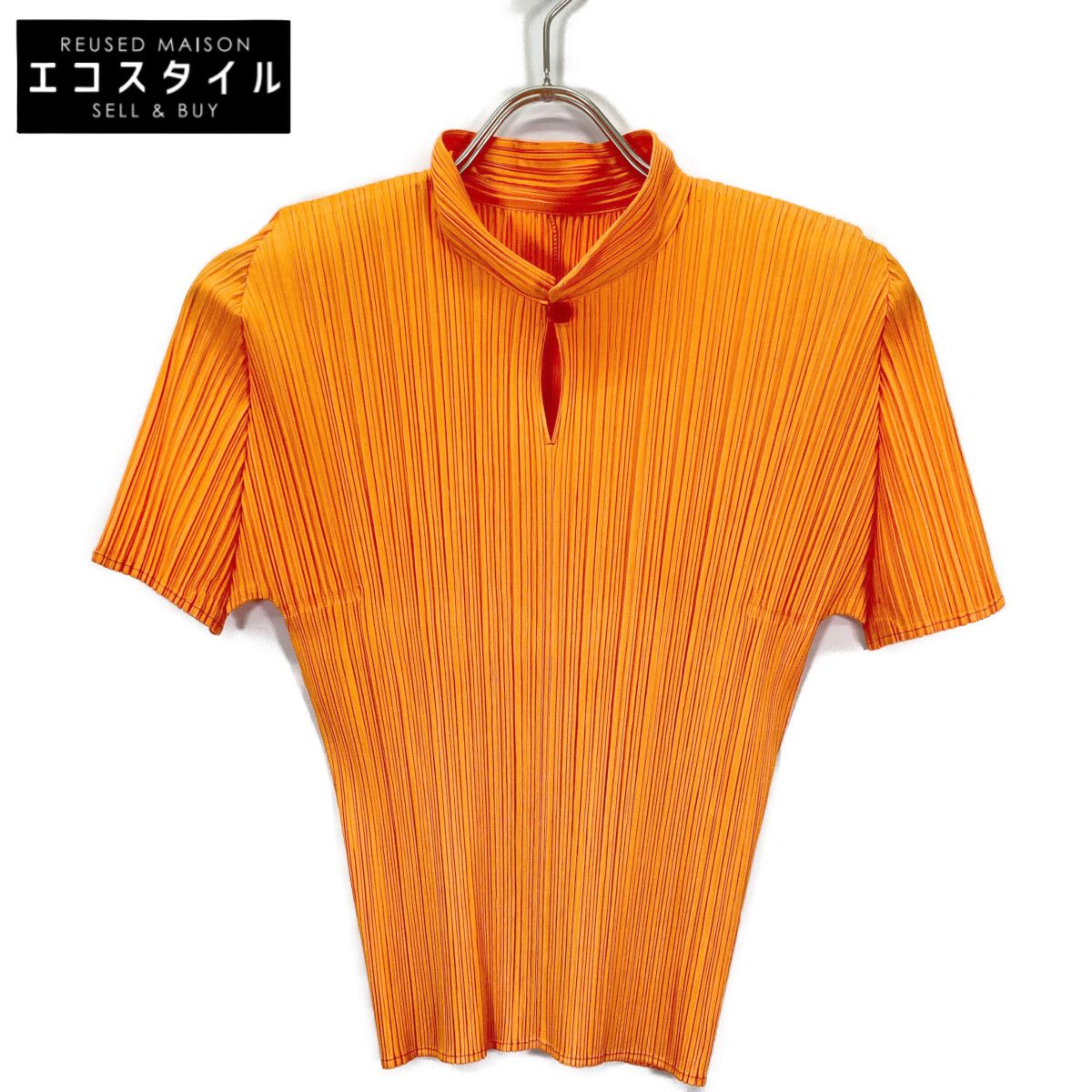 PLEATS PLEASE プリーツプリーズ PP51-JK005 ｵﾚﾝｼﾞ 半袖 ﾄｯﾌﾟｽ 3