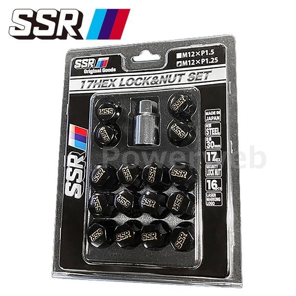 SSR 17HEX ロック-ナットセット 4H用 M12×P1.25 ブラック 品番 SSTL125