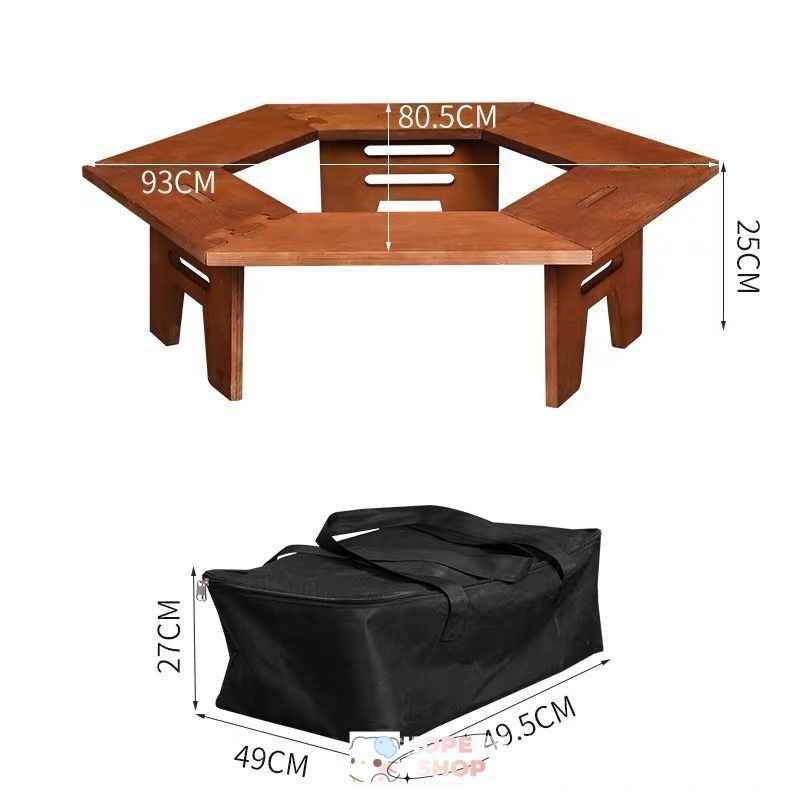 プライウッドヘキサゴンテーブル 六角囲炉裏ラックテーブル ヘキサ