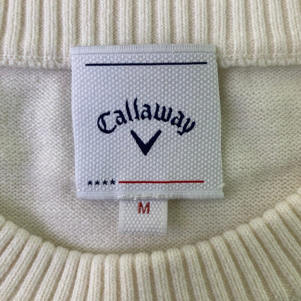 サイズ：M CALLAWAY SELECT キャロウェイ セレクト  カシミヤ混 ニットセーター アーガイル柄 ホワイト系 [240101423492] ゴルフウェア レディース ストスト サイズ：M CALLAWAY SELECT キャロウェイ セレクト カシミヤ混