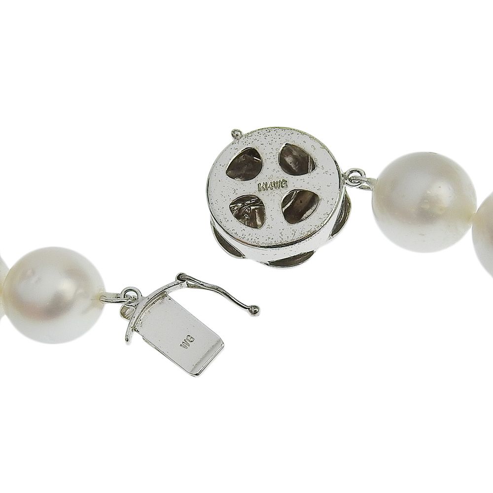 本物保証】 鑑付 超美品 ネックレス 約82.3g K14WG環 シロチョウ養殖