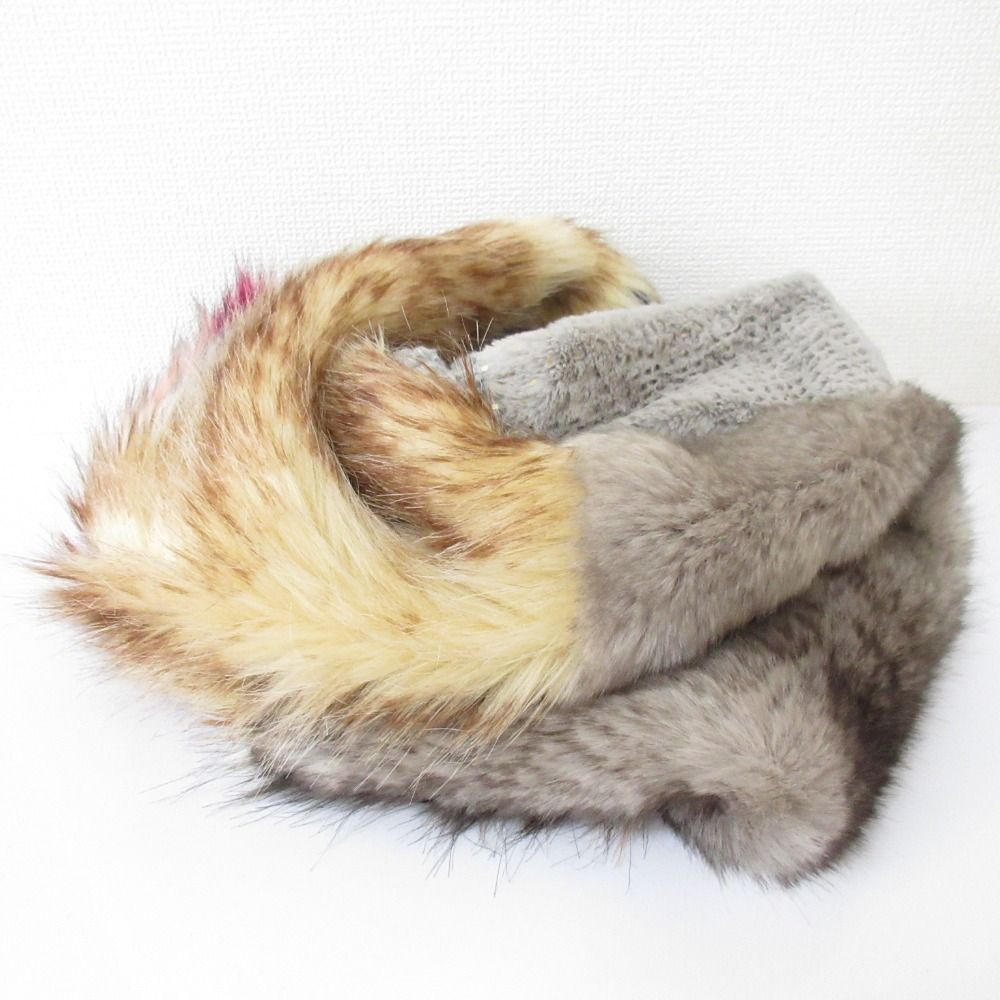 新品タグ付き✨tomoki yurita異素材ミックススヌード リアルファー