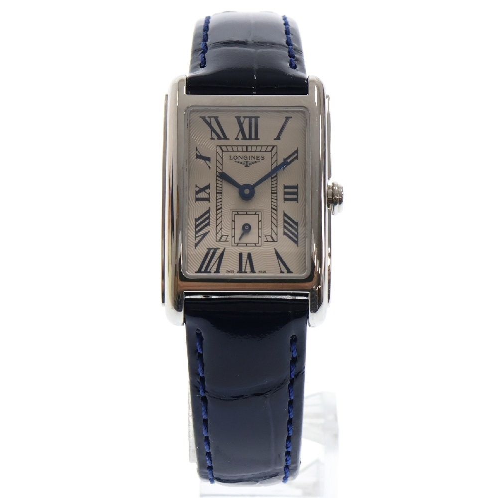 LONGINES (ロンジン) ドルチェヴィータ シルバー文字盤 腕時計 ネイビー SS×革/QZ L5.255.4 53683994