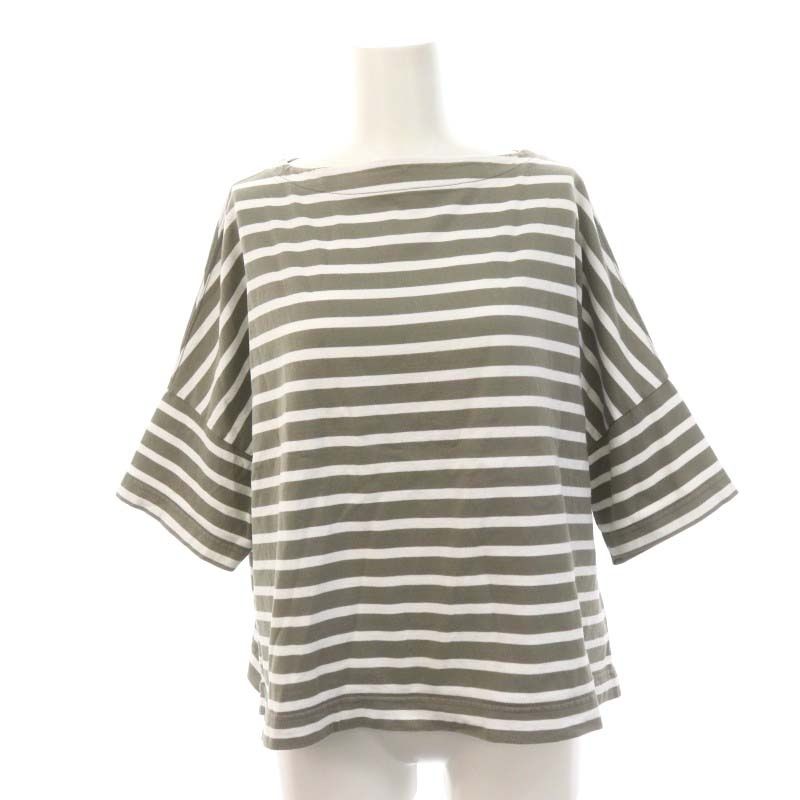 古着 Traditional Weatherwear トラディショナルウェザーウェア ボーダー ボートネック ワイド カットソー XS Tシャツ レディース Traditional Weatherwear トラディショナルウェザーウェア