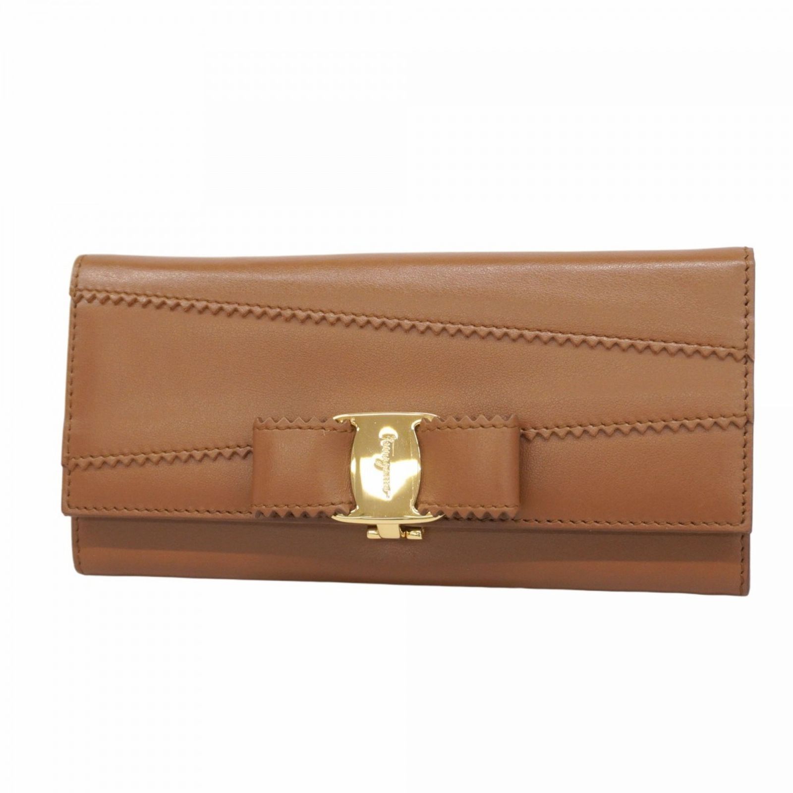 Salvatore Ferragamo フェラガモ ブラウン長財布 ゴールド金具 サルヴァトーレ・フェラガモ(Salvatore Ferragamo