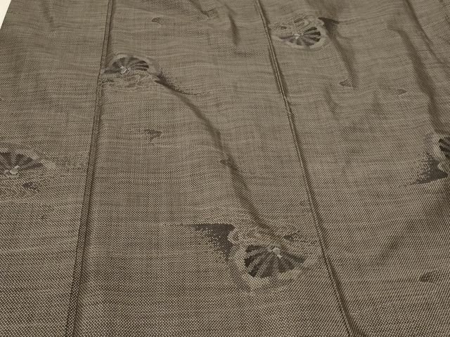 平和屋着物□本場大島紬 9マルキ 泥染め 流水片輪車文 正絹 逸品  