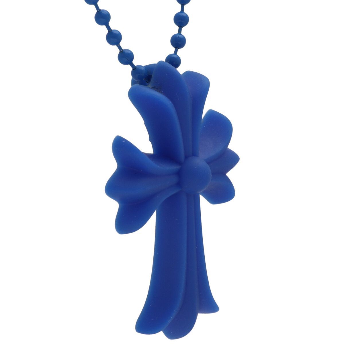 Chrome Hearts クロムハーツ ノベルティ ラバーネックレス 青 クロムハーツ ノベルティクロスラバー ネックレス ブルー｜Yahoo