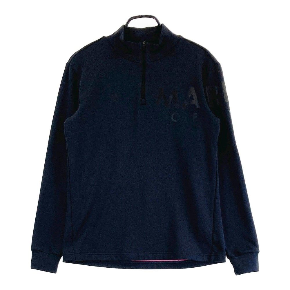 サイズ 46 MARK-LONA マークアンドロナ 裏起毛ハーフジップ 長袖Tシャツ ブラック系 240101467017 ゴルフウェア メンズ ストスト