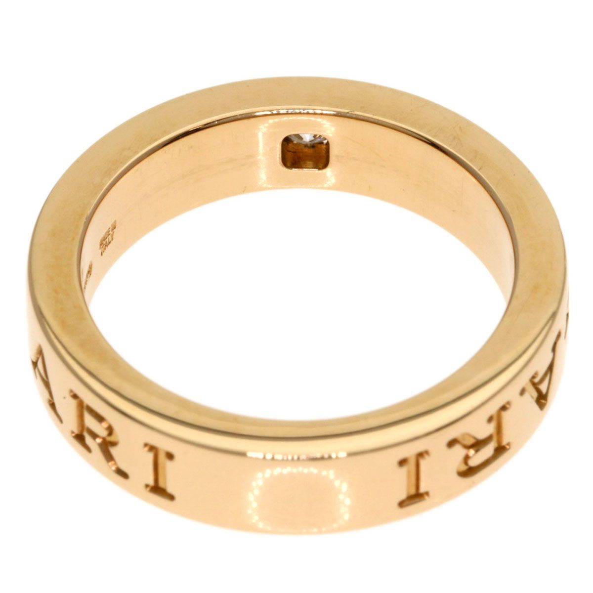 BVLGARI ブルガリ ダブルロゴ 1P ダイヤモンド リング 指輪 K18PG レディース FORTGASGNV_COM_BR