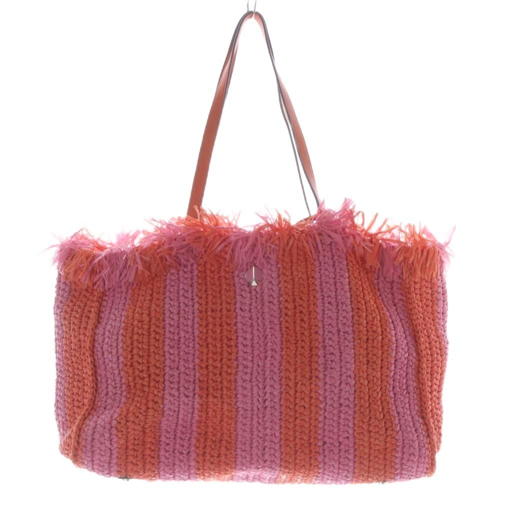 ケイトスペード KATE SPADE ラフィア トートバッグ ハンドバッグ ロゴ ハンドバッグ ピンク 赤