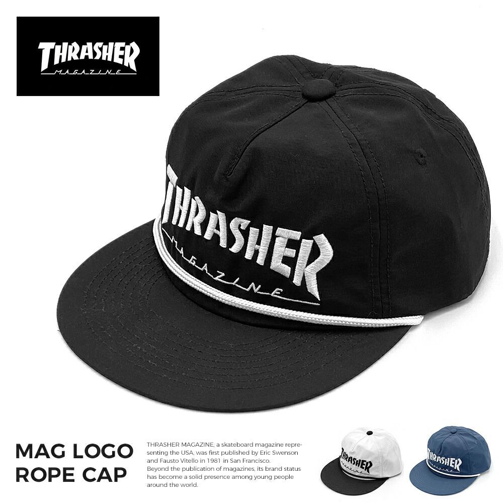 スラッシャー THRASHER キャップ ロープ スナップバック ブラック