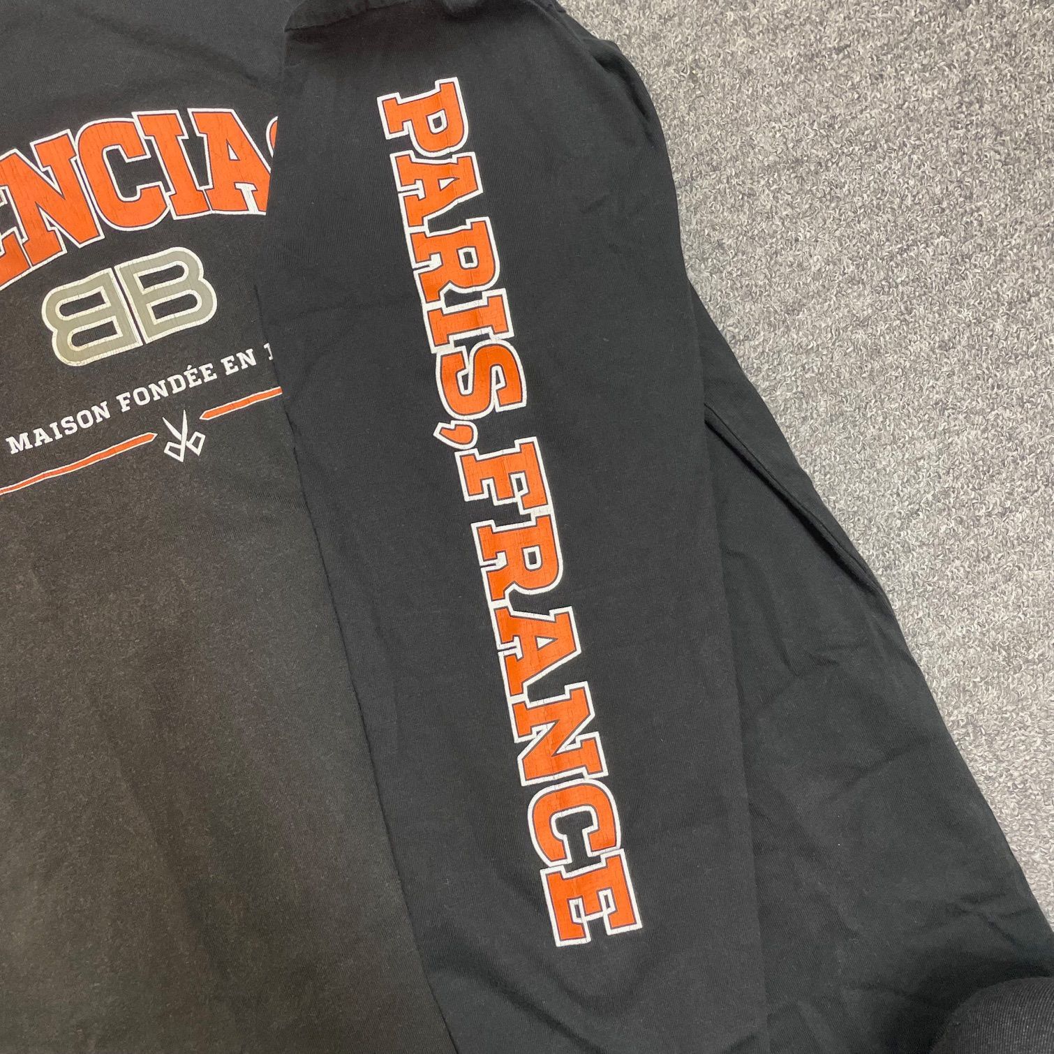 国内正規 BALENCIAGA　ユーズド加工 ロングスリーブ T 22ss 国内正規 BALENCIAGA 22SS ユーズド加工 ロングスリーブ Tシャツ